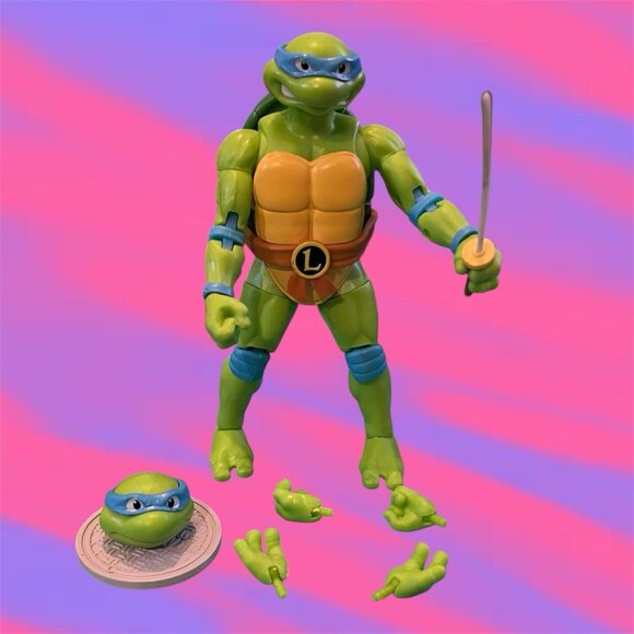 BST AXN Teenage Mutant Ninja Turtles LEONARDO The Loyal Subjects 5” Figure Loose - Picture 1 of 4